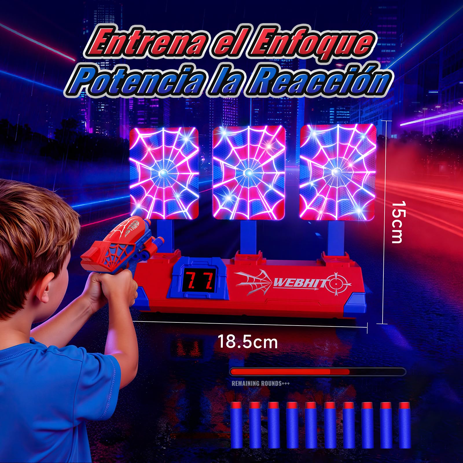 Mirthigig Diana Electronica con Pistola Luminosos Automático Reinicio, Juguete Niño 3-12 Años Juegos Exterior Jardin Niños 4 5 6 7 8 9 10 11 Años Regalo Niño 3-10 Años Regalos Cumpleaños Brinquedos