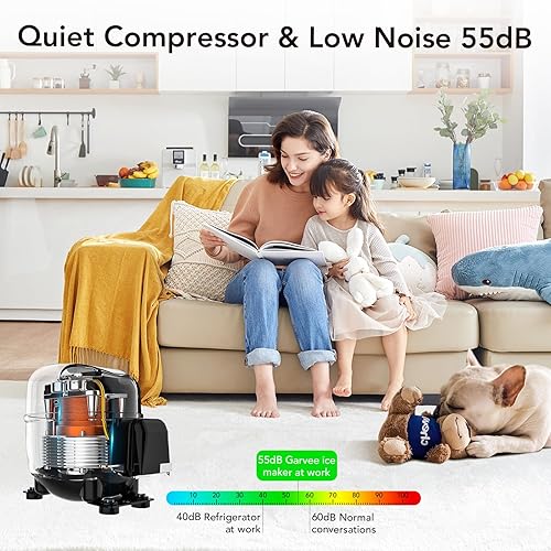 Miniatura 4 de GARVEE Máquina comercial para hacer hielo de 110 libras24 horas, máquina de hielo de acero inoxidable debajo del mostrador con capacidad de