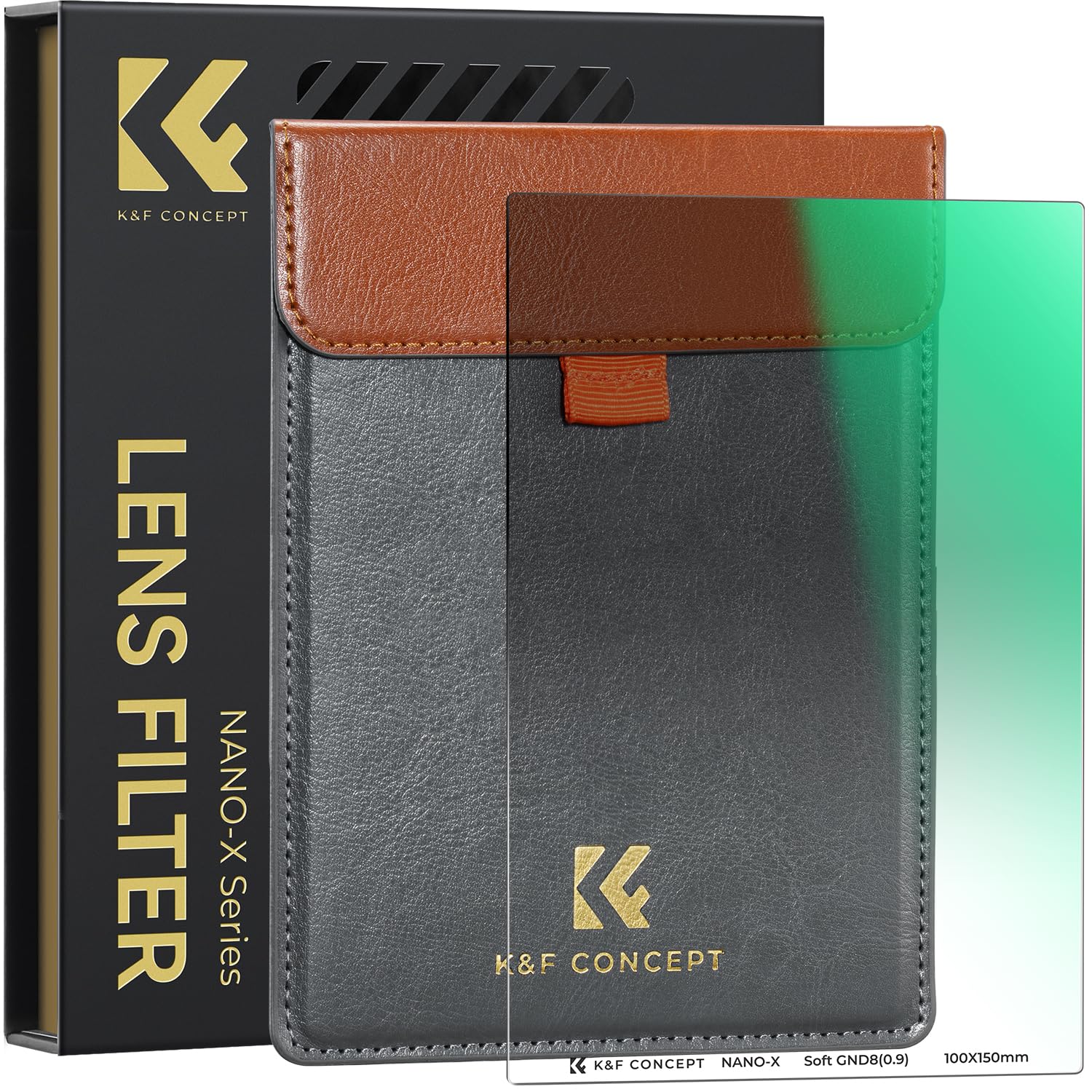 K&F CONCEPT Nano-X Filtri a Lastra Soft GND 8 (0.9) da 100x150mm in Vetro Ottico con 28 Strati Rivestimento Nano Compatibile Nano-X Porta Filtri per Lente