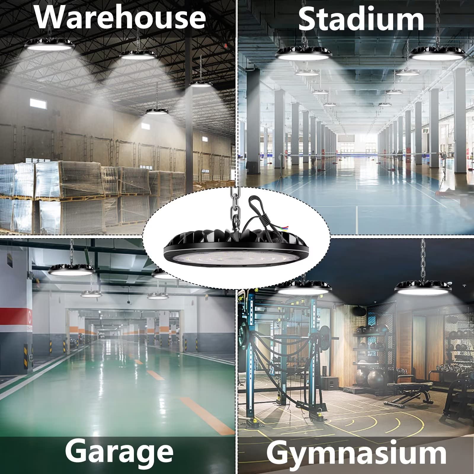 loyal 100W UFO Faretto LED 10000LM, 6000K Bianco Freddo Potente Alta Luce Della Baia, IP65 Impermeabile UFO Lampada da Officina, LED Industriale Interni per Fabbrica Magazzino