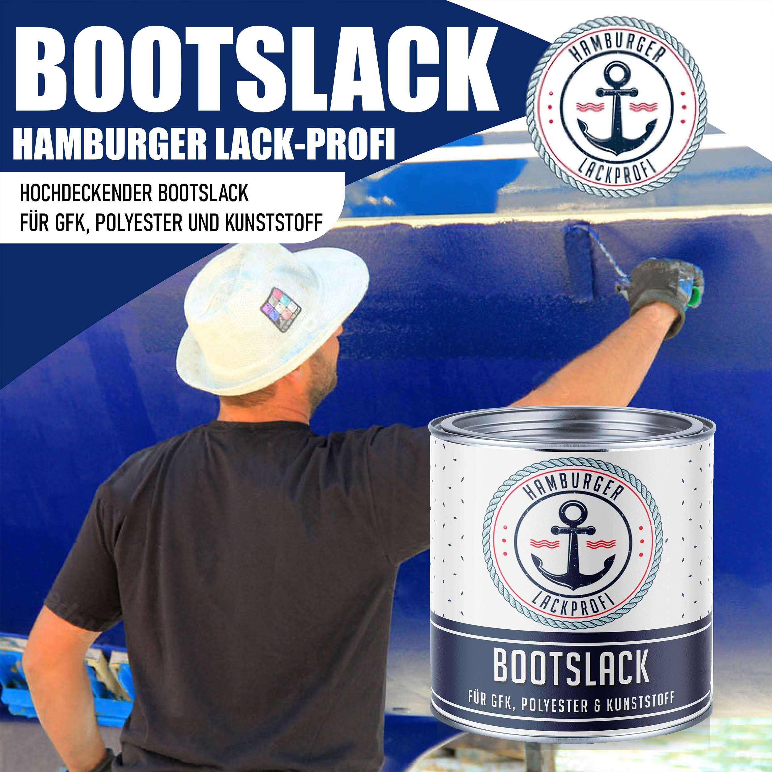Hamburger Lack-Profi 2K Bootslack Matt Eisengrau RAL 7011 - Für GFK & Kunststoff | Made In Germany
