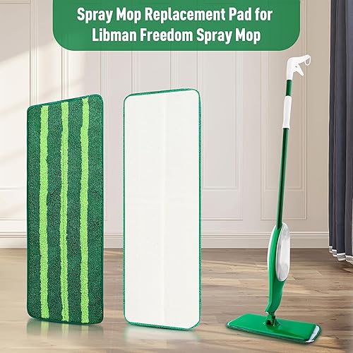 Miniatura 9 de Paquete de 6 cabezales de repuesto para trapeador Libman Freedom, repuestos de repuesto de fregona de microfibra reutilizables, almohadillas de