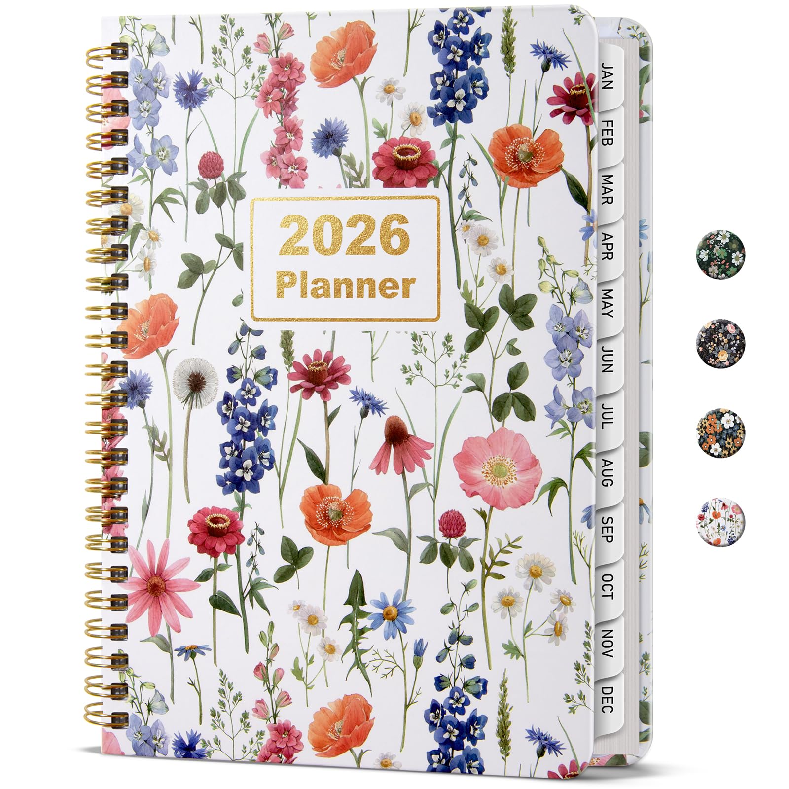 Photo 1 of Timart 2026 Planner, Weekly and Monthly Planner, Hardcover 2026 Calendar Planner Agenda Book for Women, Jan-Dec 2026,A5 (6.3" x 8.5")-Wildflower