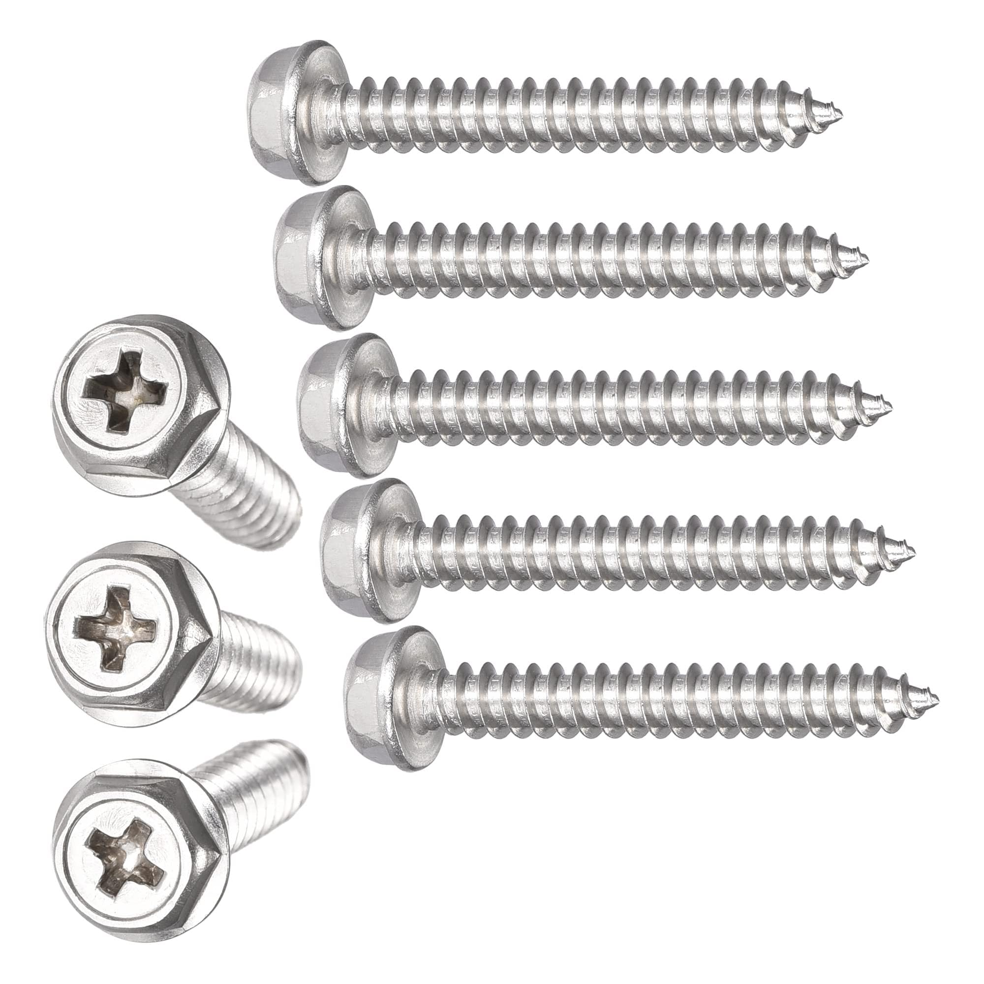 TA-VIGOR M5 x 35mm Self Tapping Screws, 20Pcs Phillips Head Metal Screws