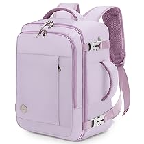 VANKEV Zaino Ryanair 40x20x25 Zaino da Viaggio Aereo Bagaglio a Mano Donna Uomo 20L per Voli Porta PC 14 Pollici per Scuola e Lavoro Trekking viola chiaro