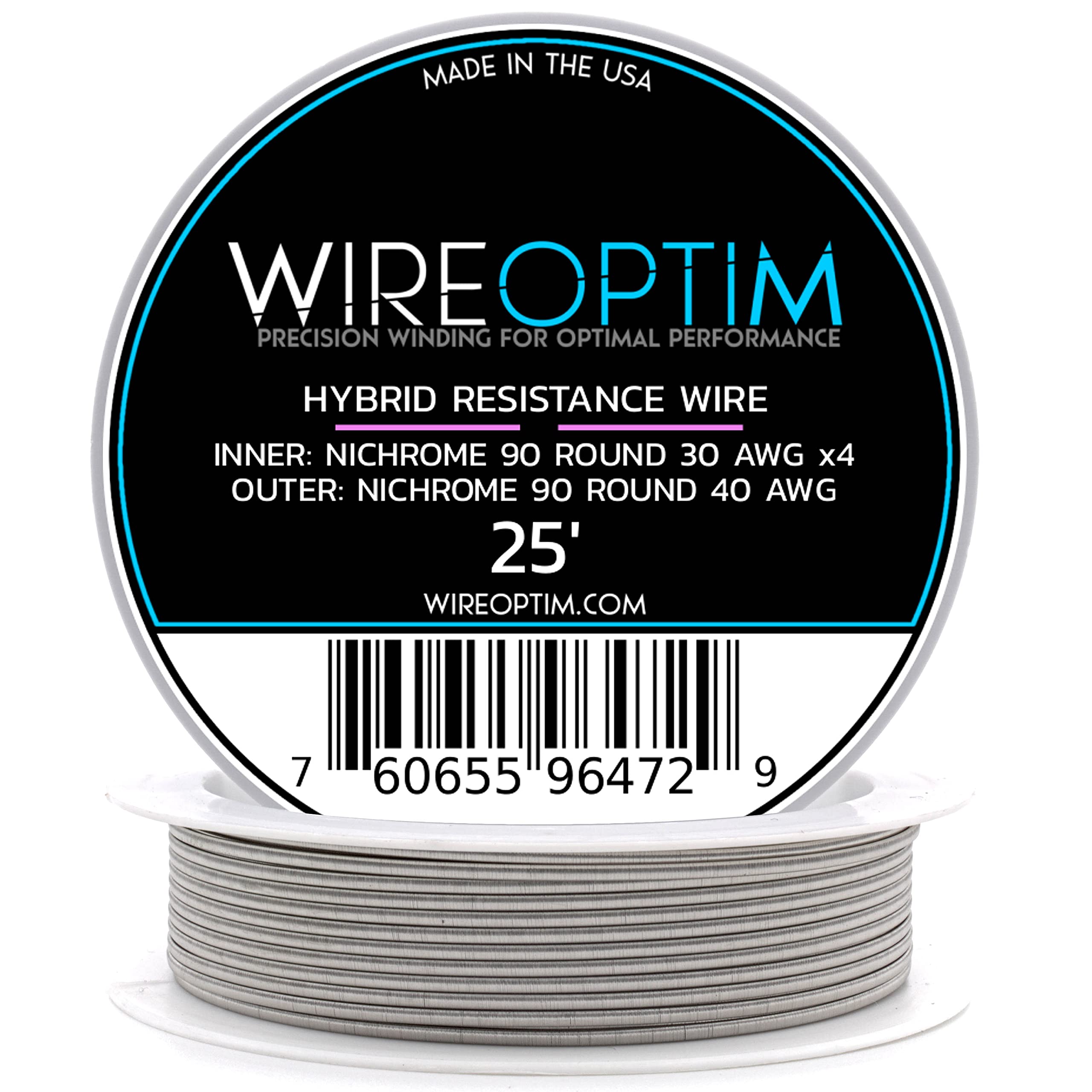 30 AWG Nichrome 90 4X Core - 40 AWG Nichrome 90 - Hybrid Resistance Wire - 25 Feet