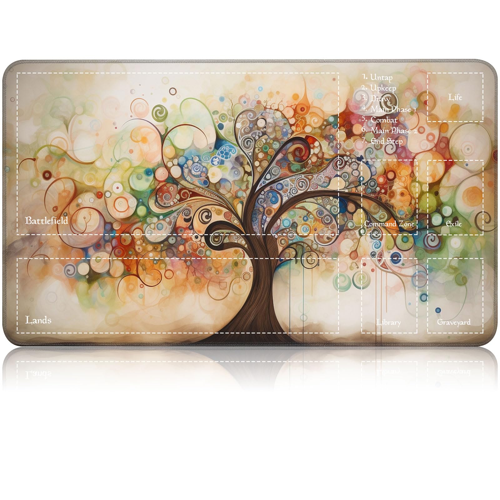 CAPAUNVDA MTG Game Playmat, Magic TCG Rubber Play Mat, 24 x 14 inches, Art Tree — image 1