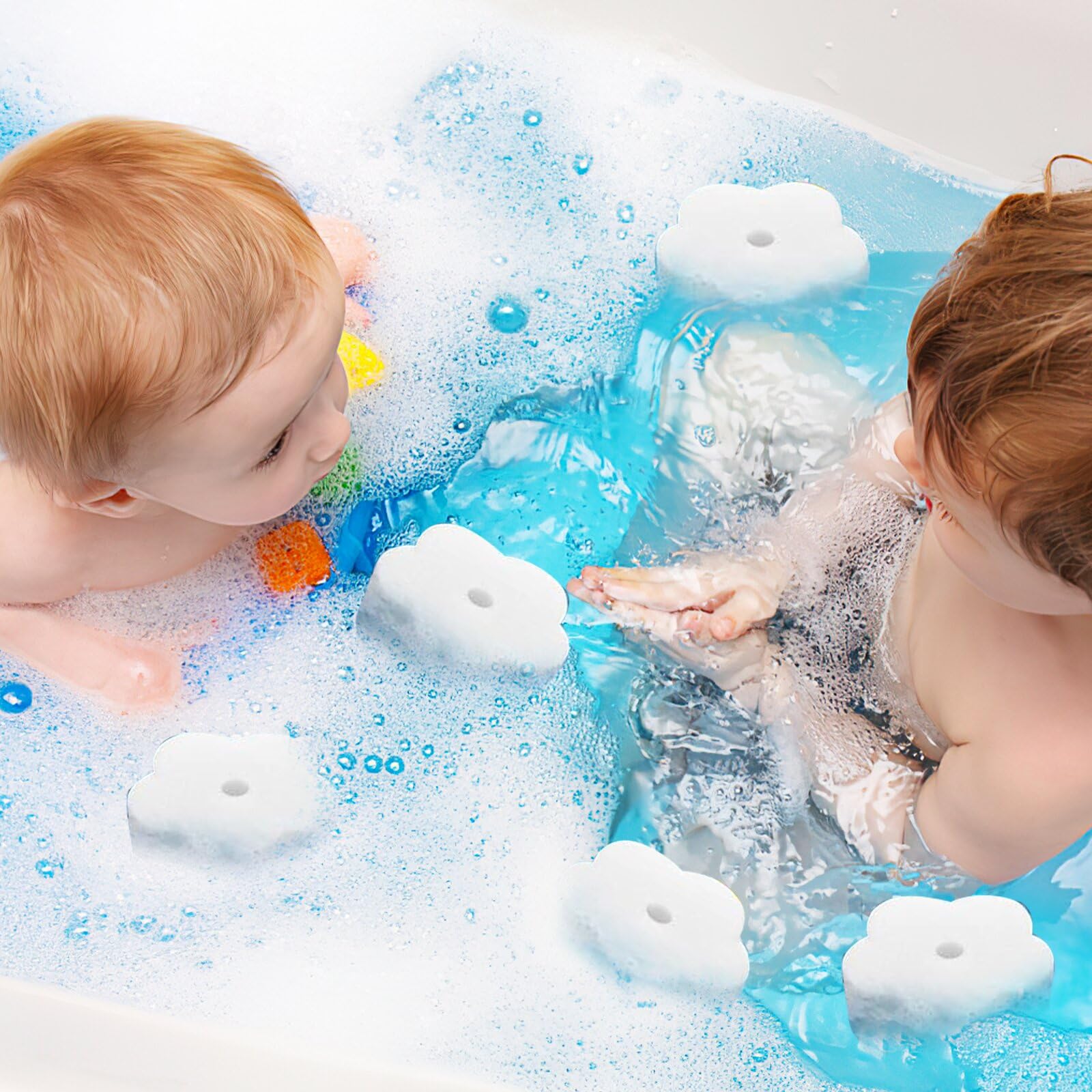 Éponge Absorbant l'Huile 16 Pièces, Éponge Filtre pour Piscine, Spa, Cuisine (Fleur)