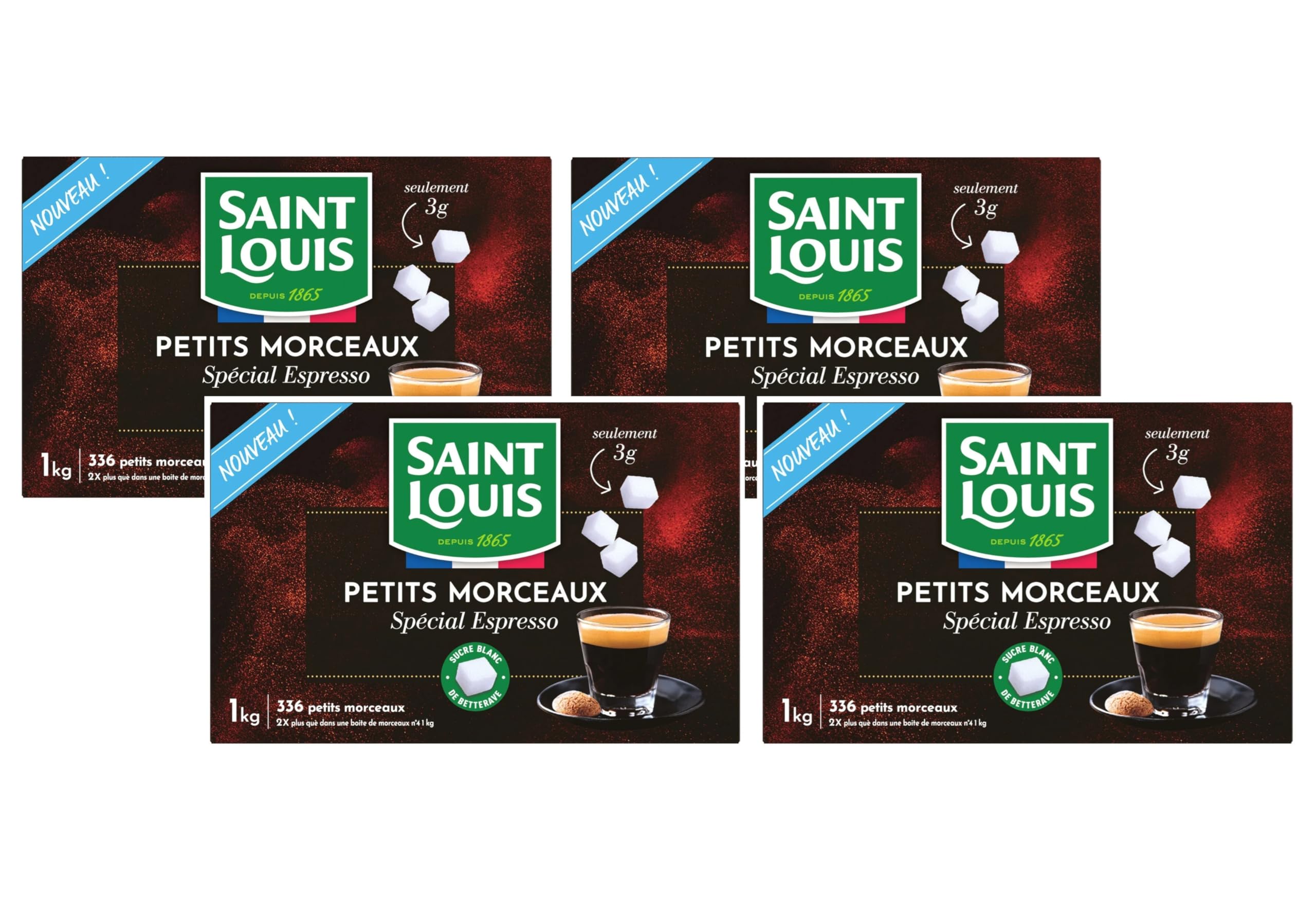 Saint Louis sucre petits morceaux spécial Espresso 1kg - Lot De 4 - Vendu Par Lot - Offre Spéciale