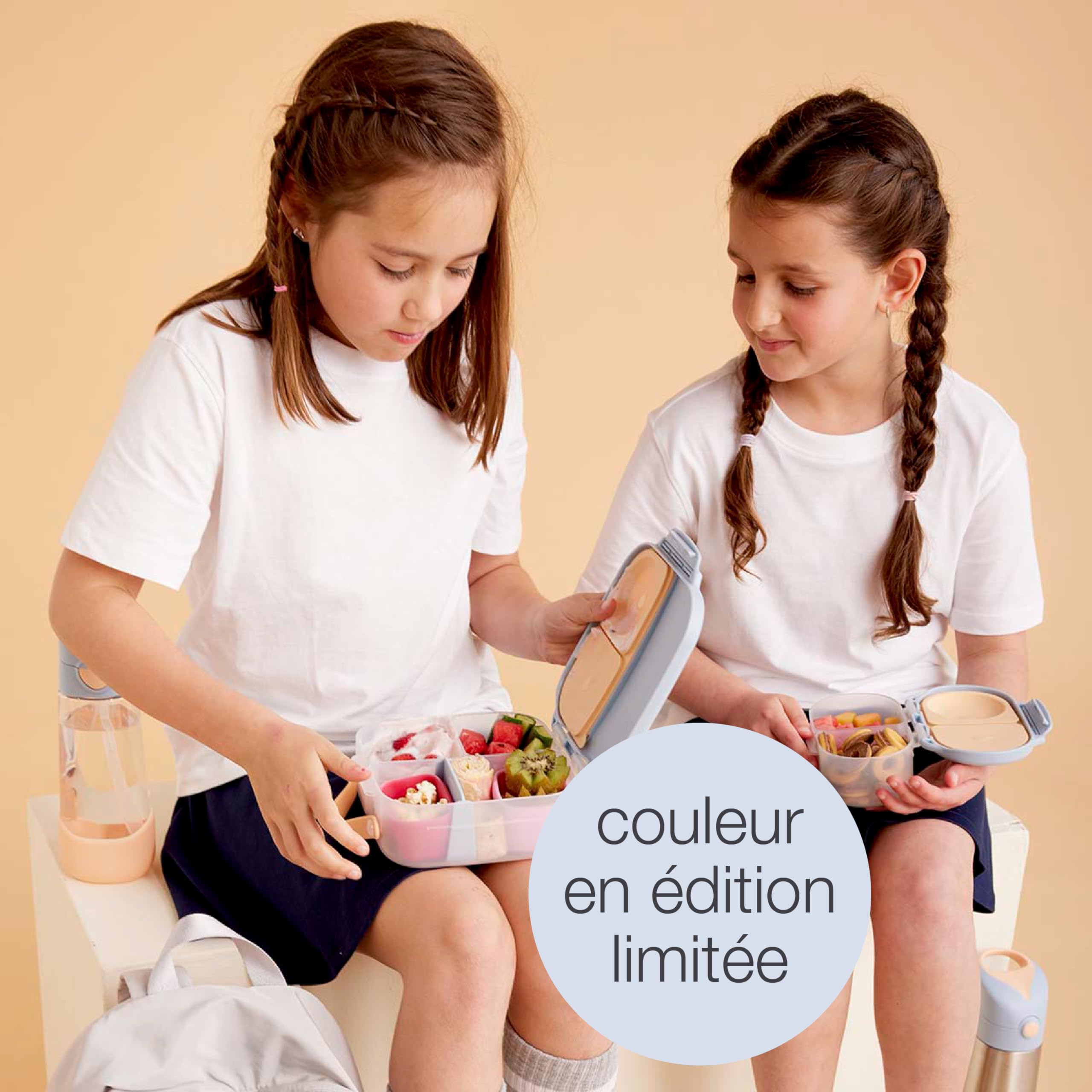 b.box Boîte à goûter | Mini boîte à bento avec 2 compartiments étanches | Idéale pour les tout-petits, les repas et les collations | Convient aux fruits entiers | Sans BPA