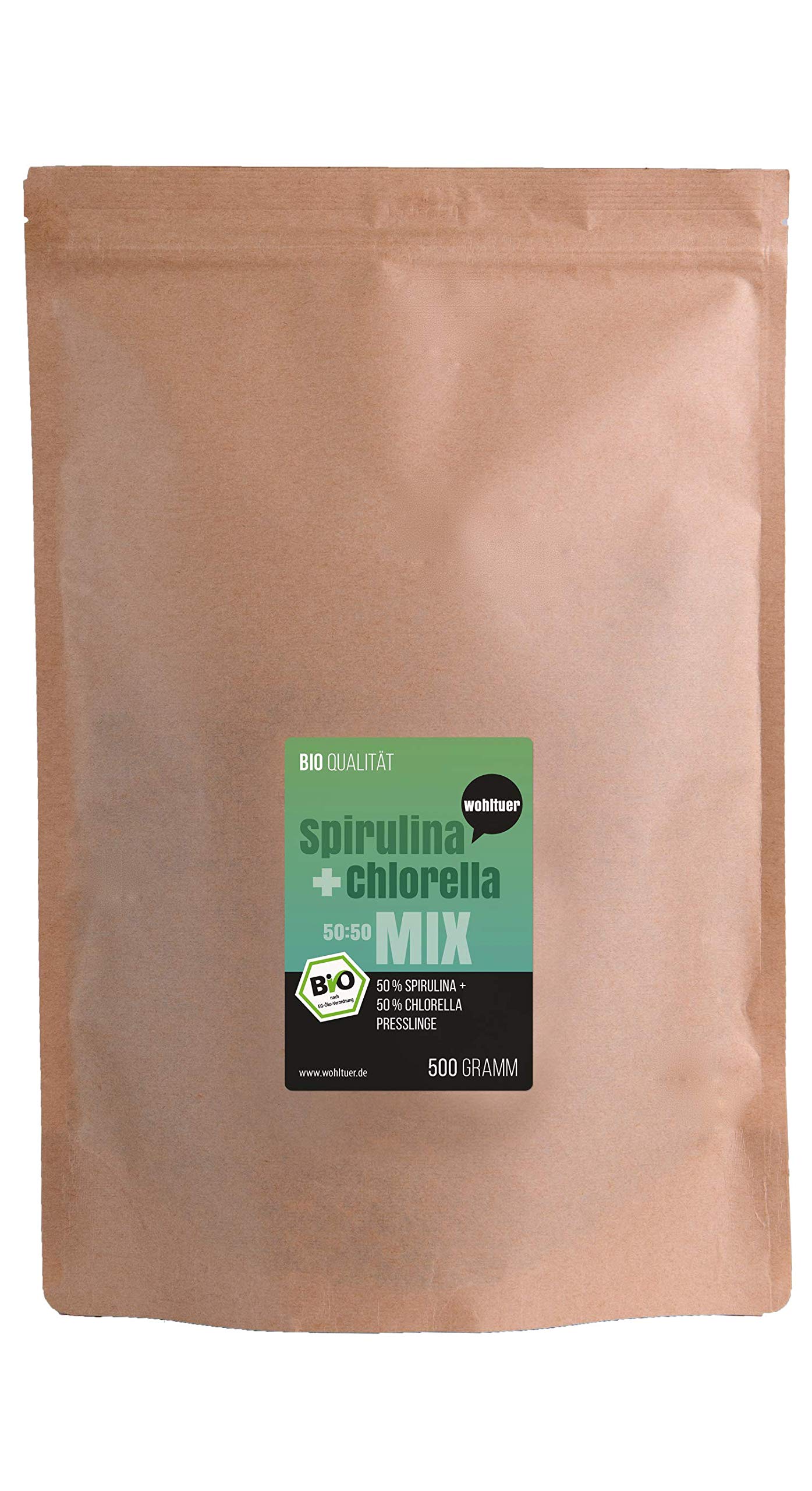 Spirulina + Chlorella Bio Algen Superfood Mix Tabletten in Rohkostqualität 500g