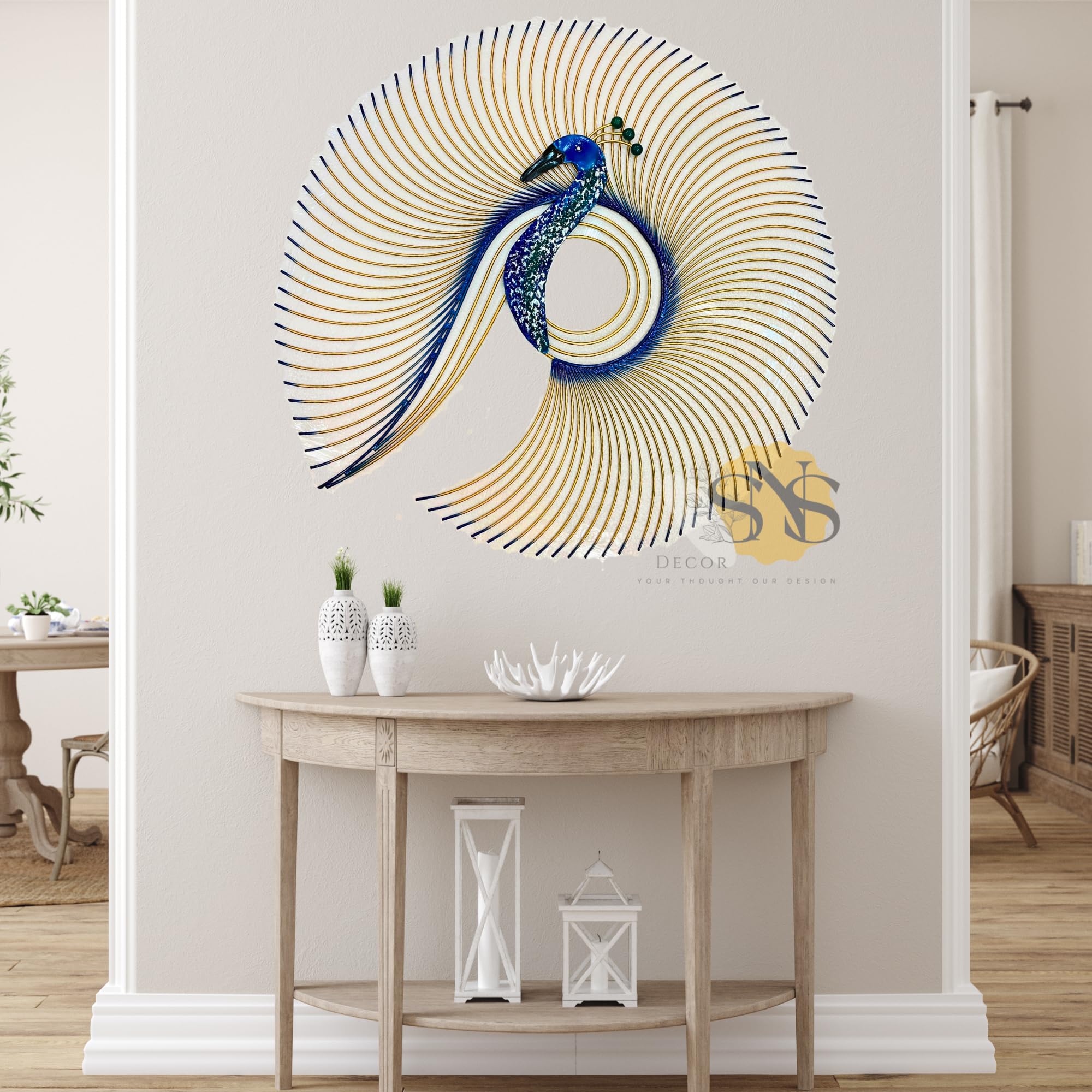 Peacock Wall Design Radha Krishna And Peacock Wall Plates Painting Set