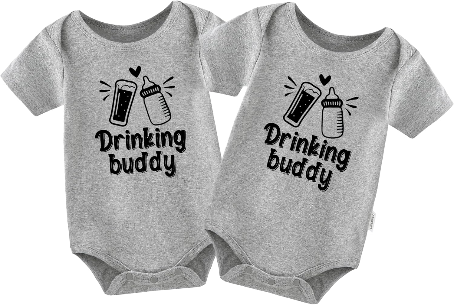 Baby Twins Bodysuit Drinking Buddy Unisex Baby Clothes Infant Cute Outfits Twin Romper