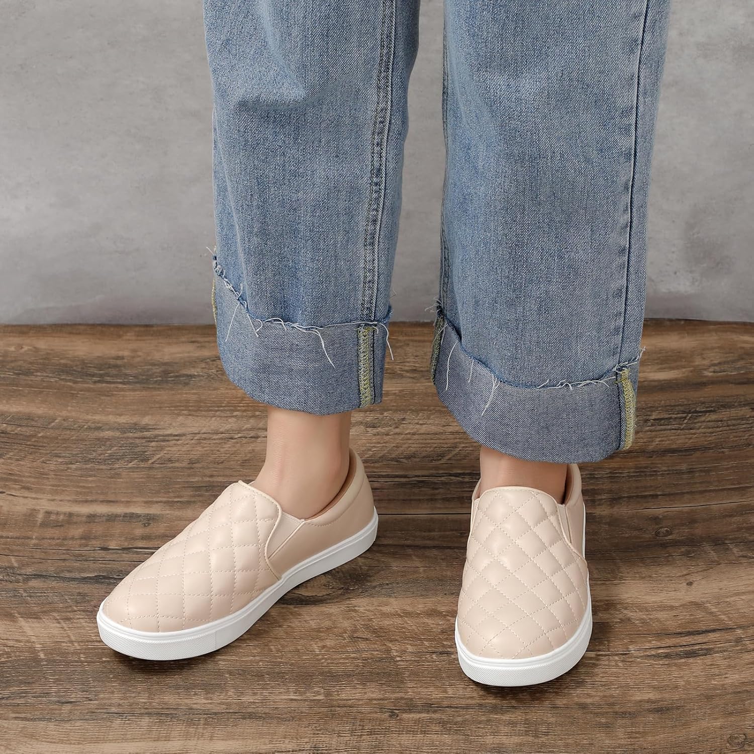 STQ Loafers for Women Memory Foam Slip On Sneakers EleeS Quilted 1.0 Comfort Fall Shoes - Image 3