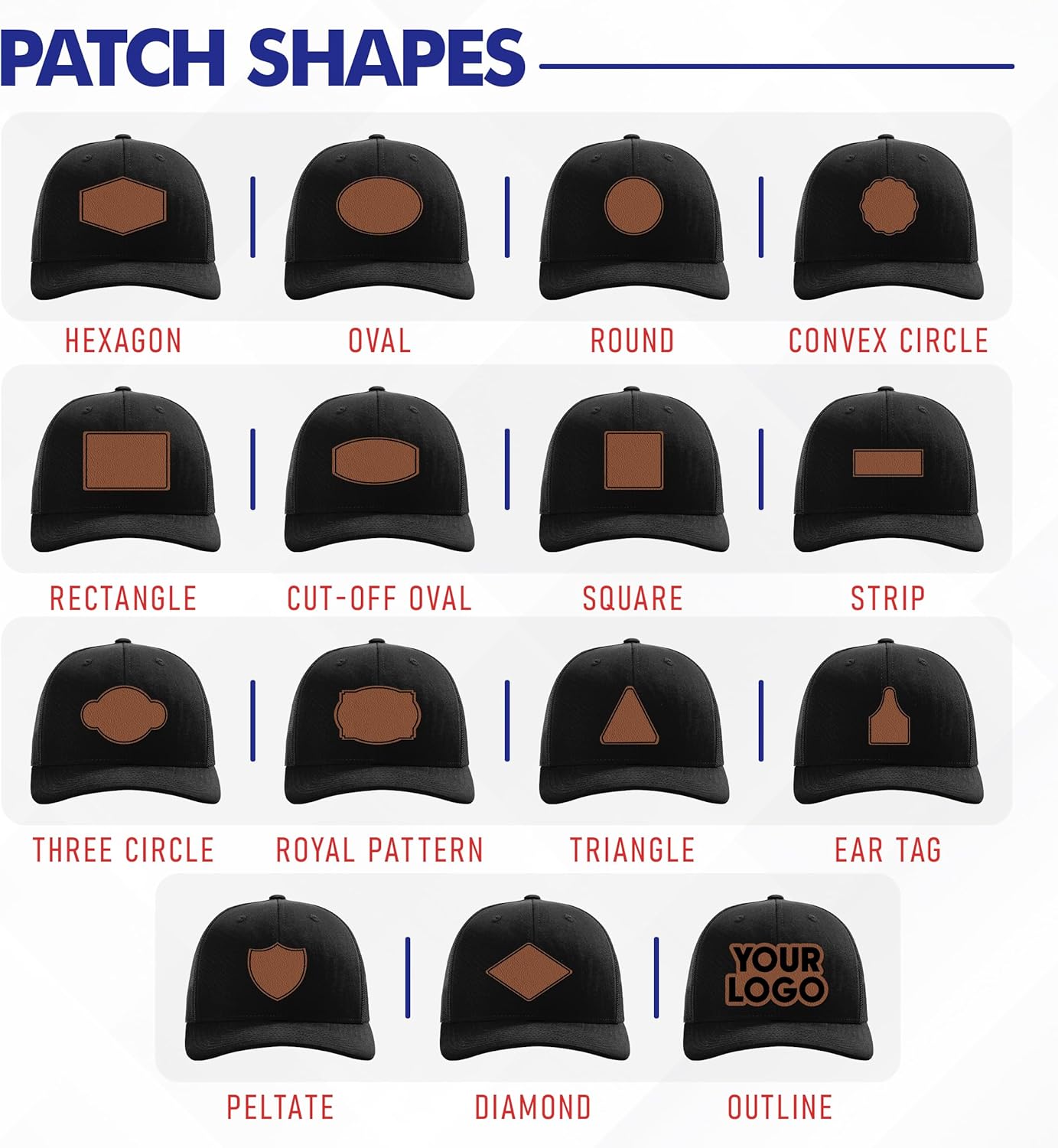 Custom Logo Leather Patch Trucker Hat Multi-Pack Personalized Engraved Baseball Cap Gift for Him & Her