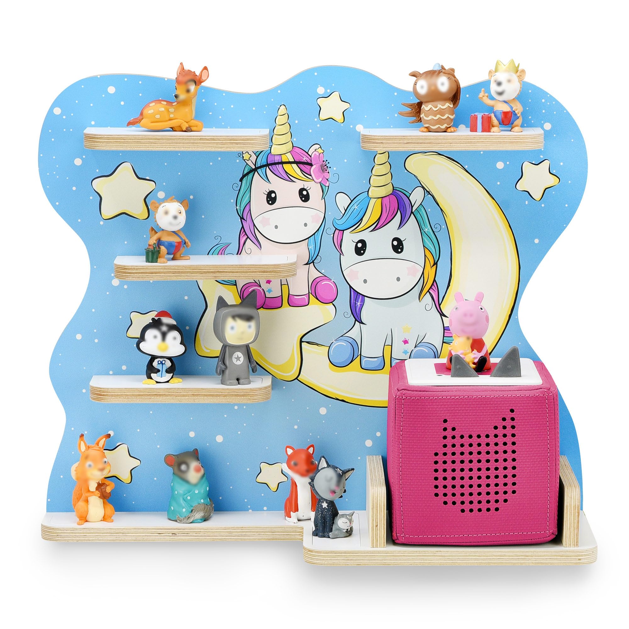 Scaffale In Legno Per Toniebox - Contiene 35 Tonies, Per Cameretta Bambini, Con Magnete - Foto 7