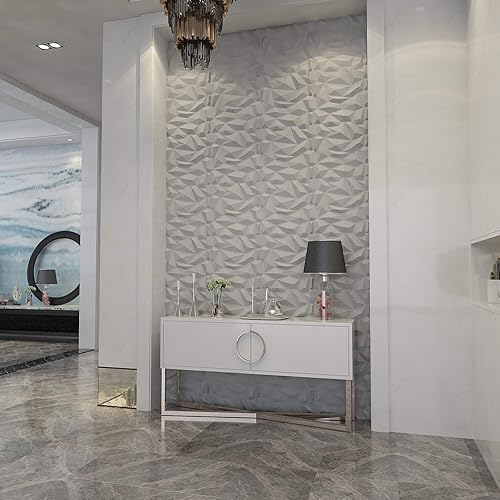 Miniatura 95 de Art3d Paneles para pared 3D para decoración de paredes de interior Rectángulo 3D Blanco,Rectángulo 3D,Negro -,Diamond,Blanco suave,white
