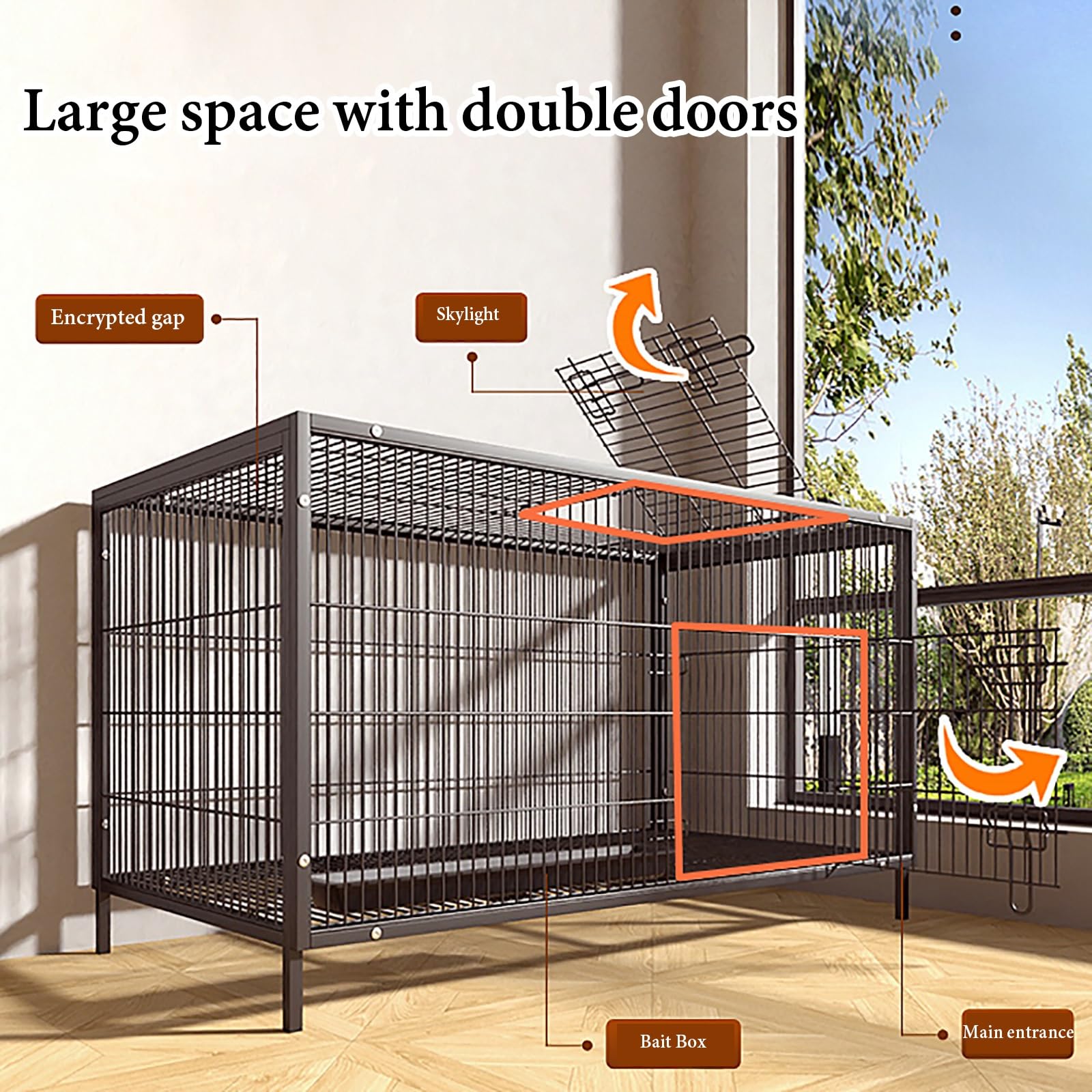 Corral para aves de corral con toldo, parasol impermeable, gran espacio, fácil de limpiar, fuerte capacidad de carga, adecuado para todas las aves de corral