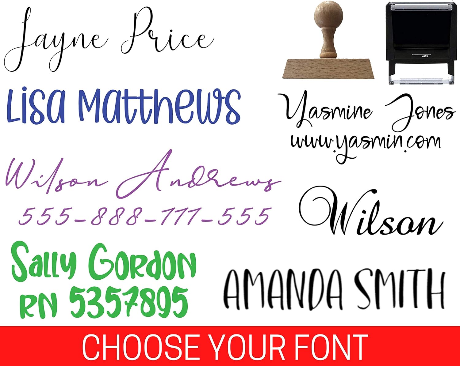 Custom Personalized Stamp - Address Date Logo Book Signature Office Business Stamps Stampers (Signature Stamps)