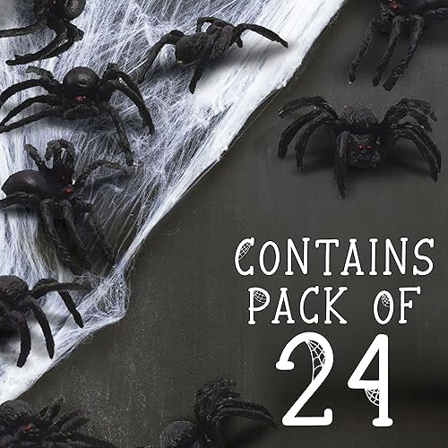 Miniatura 4 de Juguete de araña  Broma de arañas de plástico  Juguetes pequeños  Arañas falsas para fiesta de Halloween (paquete de 24)