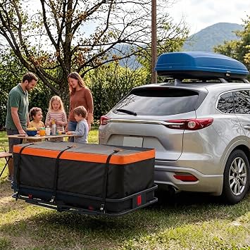 Hitch Cargo Box | 550L Foldable Heavy Duty Waterproof Container,Vehicle Cargo Carriers,for Truck Car Automobile Vehicles Luggage Road Outdoor Outside Travel