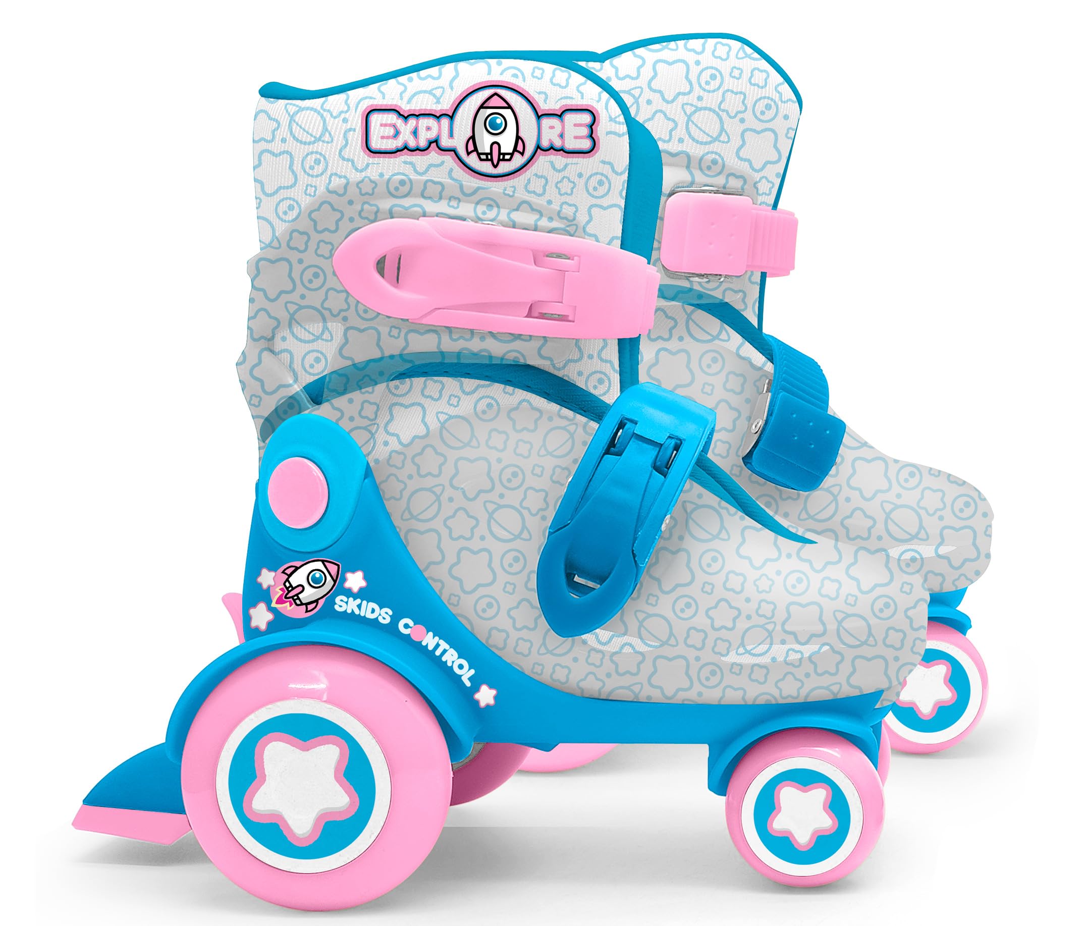 Patins Ajustables 4 Roues Explore 23-​26 Rose SKIDS Control