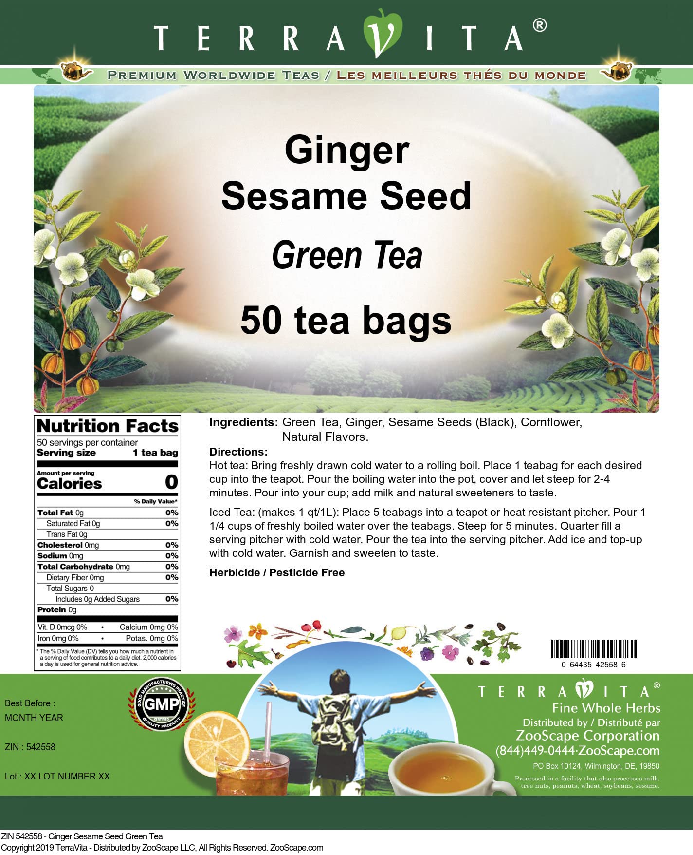 Amazon.com : Ginger Sesame Seed Green Tea (50 tea bags, ZIN