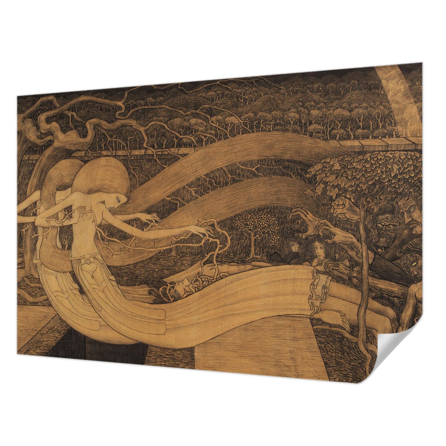 Papel pintado vintage surrealista con acabado autoadhesivo moderno de 152x104 cm
