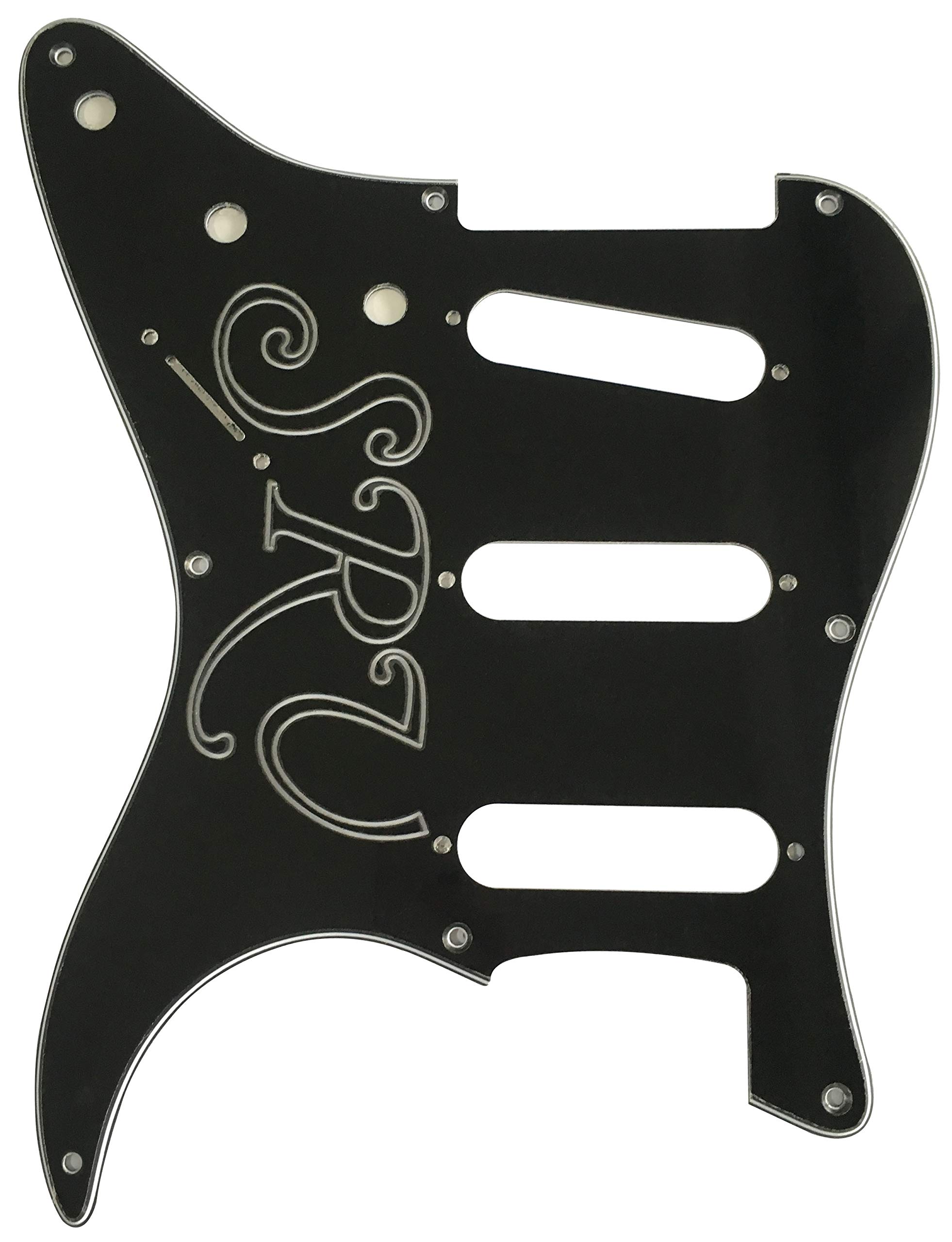 Electric Guitar Pickguard for US 57' 8 Sctew SRV Stratocaster Strat Style (3 Ply Black)