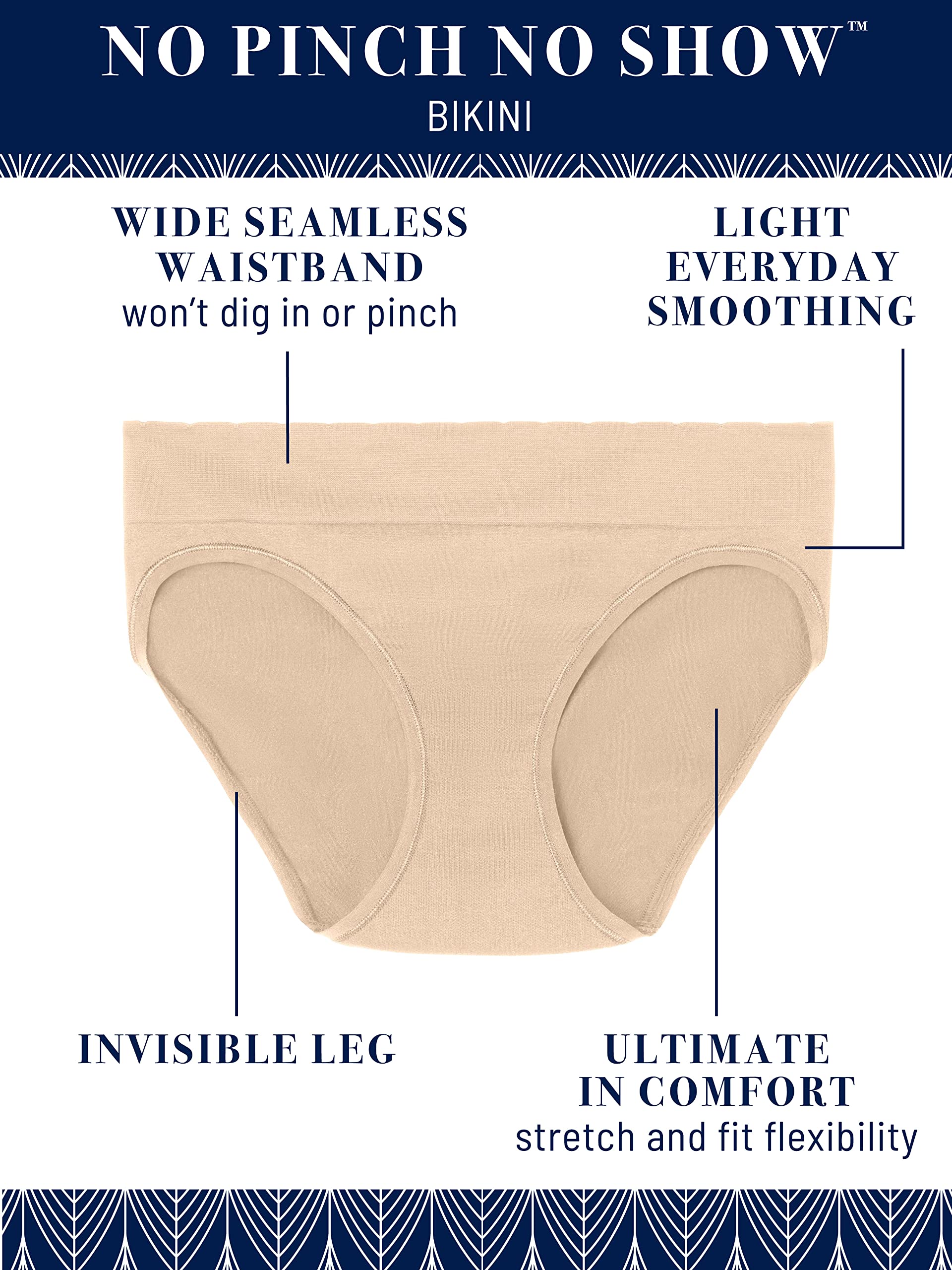 Vanity Fair Biancheria intima senza cuciture da donna, leggera levigante, non pizzica