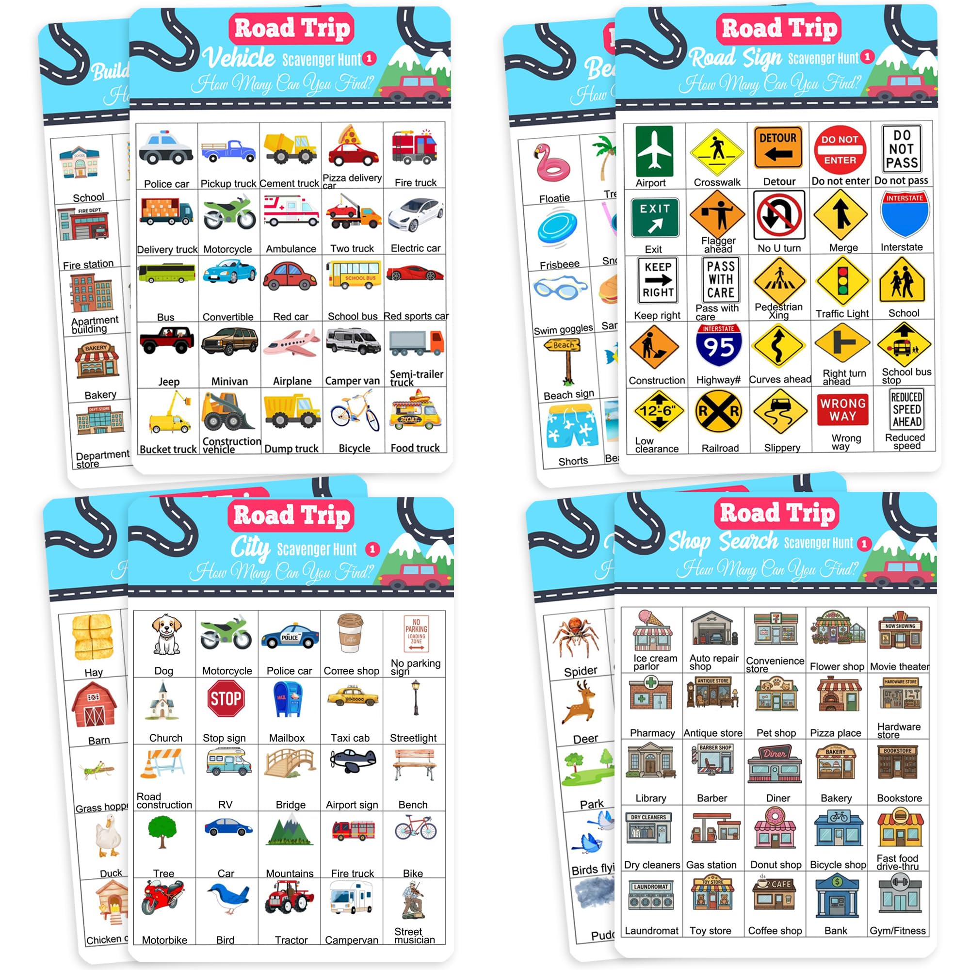 Photo 1 of MLOLM Car Bingo & Road Trip Scavenger Hunt Game