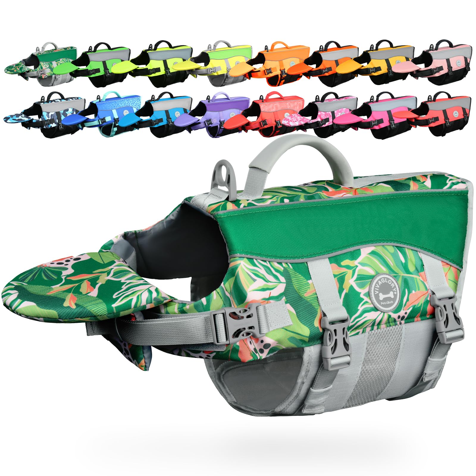 Gilet de sauvetage pour chien XXS avec support tête flottabilité supérieure motif floral