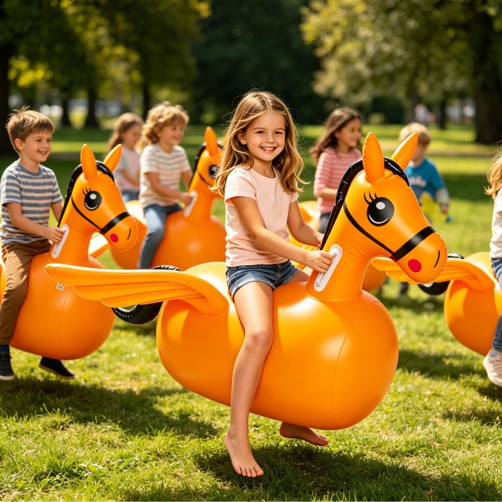 de salto, inflable, rebotante, cabalgar, juguetes de caballo, de exterior, para niños, para interiores, jardín, patio, terraza, juegos, casa, escuela, viaje, uso diario