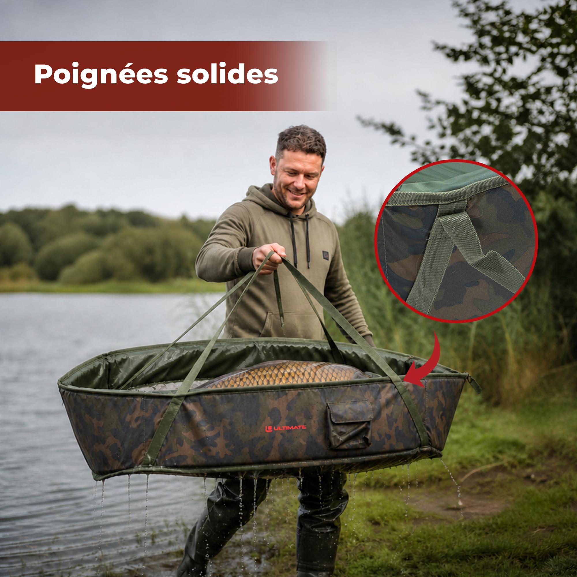 Ultimate Adventure Carp Cradle Camo - Sac De Conservation