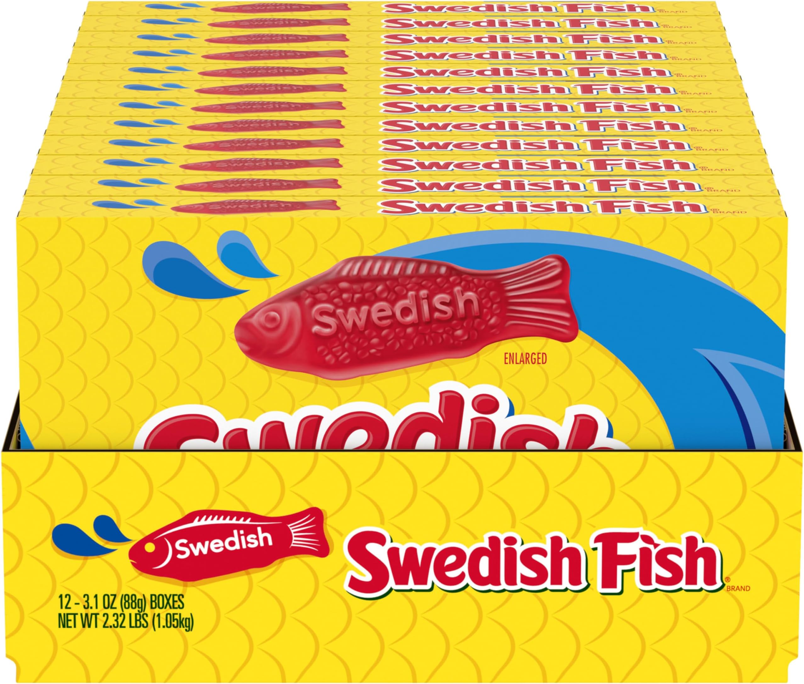 SWEDISH FISH Soft & Chewy Candy, Easter Candy, 12 - 3.1 oz Boxes