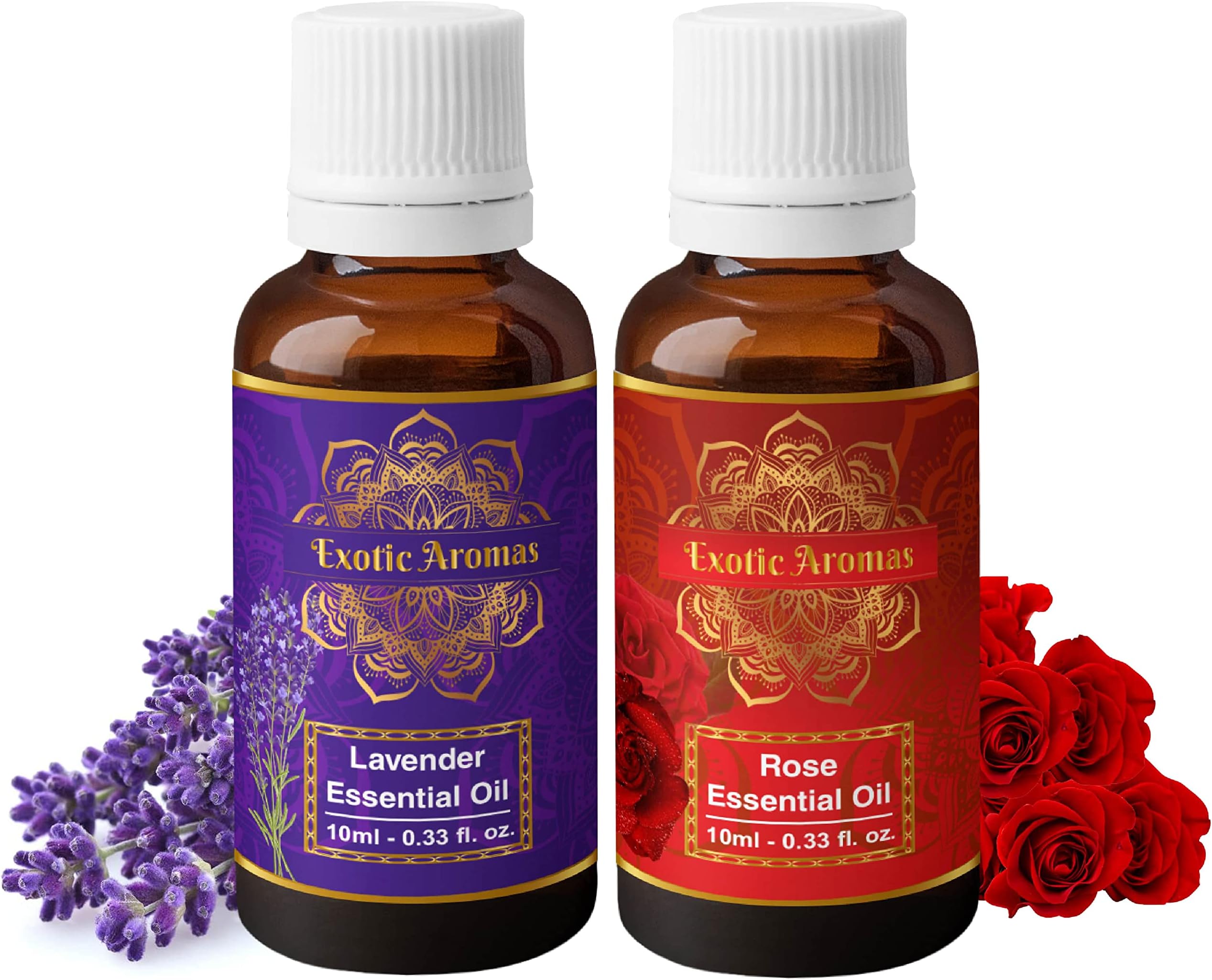 - Exotic Aromas Lavender Essential Oil & Rose Oil, Pack of 2