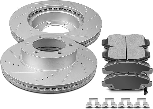 Miniatura 15 de SCITOO Kit de freno delantero Rotores de freno delantero y pastillas de freno de cerámica para 08-16 para Chrysler Town & Country, 08-16 para Dodge