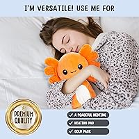 Vista 4 de Axolotl Microwavable Unscented Heating Pad for Women and Kids- Cute Soft Cozy Pillow Plush Heatable Warm Stuffed Animals - Kawaii Hot and Cold