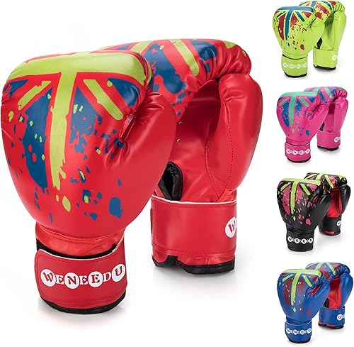 WeNeedU Guantes de boxeo para niños y niñas, guantes de boxeo para niños de 3 a 15 años, guantes de entrenamiento de boxeo para niños y jóvenes para