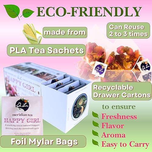 Miniatura 7 de Dr. Lu 's Happy Girl Tea  Té para aliviar el síndrome premenstrual y el período para el equilibrio hormonal y la salud urinaria  Té de fertilidad