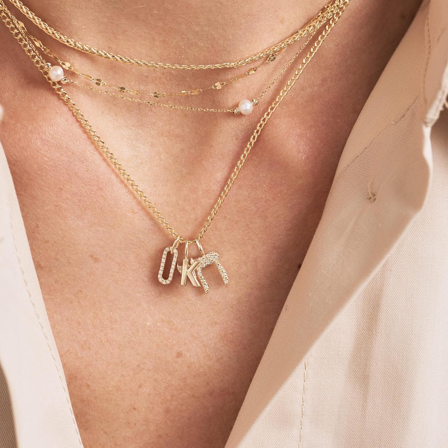 Gelin Diamond Chai Life Symbol Charm Pendant in 10K Real Yellow Gold