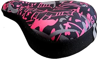 Kamay's Capa de assento de bicicleta 100% gel | Almofada de selim de bicicleta com almofadas antiderrapantes com faixa de aviso reflexiva | Conforto extra acolchoado para ciclismo de estrada ou montanha de spinning