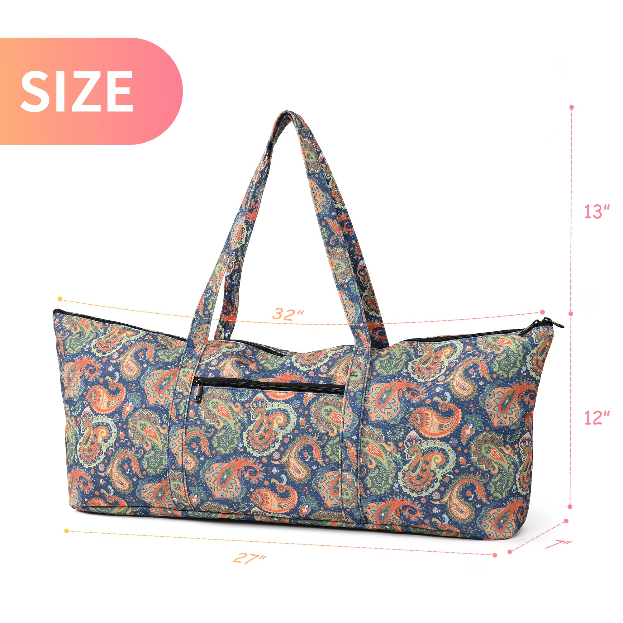 Boulder Bee Bolsa para esterilla de yoga con bolsillo húmedo, transportador grande para esterilla de yoga, regalos de yoga para mujeres, bolsa de gimnasio para viajes, oficina, playa, entrenamiento