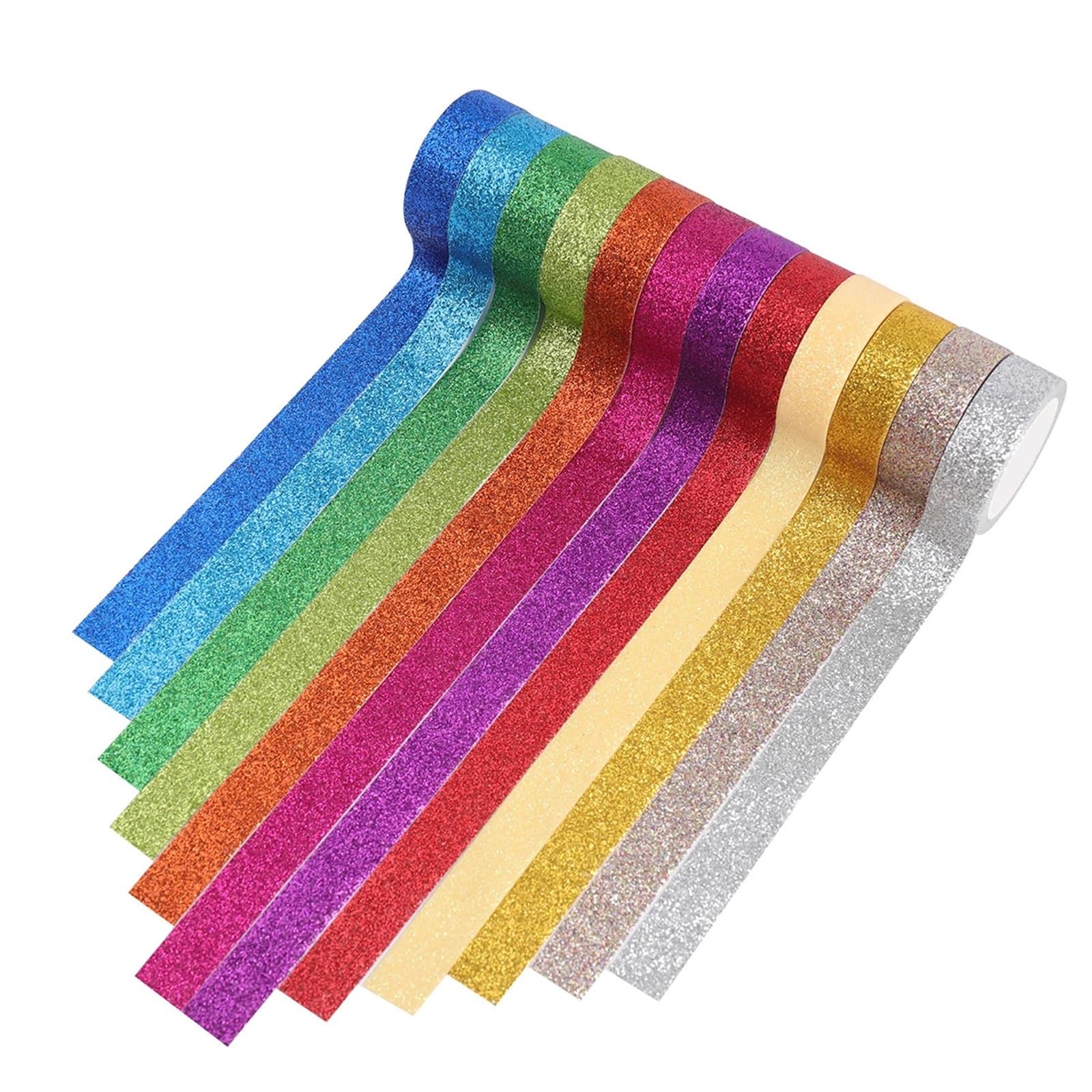 Taśma washi z brokatem, Taśma Washi kolorowa 12 rolek do DIY pamiętnik księga gości dekoracja albumu na zdjęcia prezenty przyjaciele