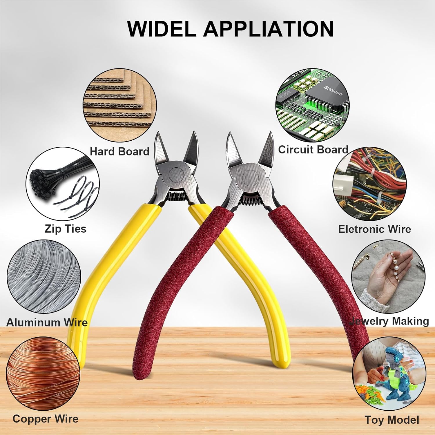 10 Pcs 6" Precision Wire Cutters Spring Loaded Flush Cutters Sharp Side Cutter Clippers Diagonal Cutting Pliers for Jewelry Making, Crafts, Electronics, Zip Ties