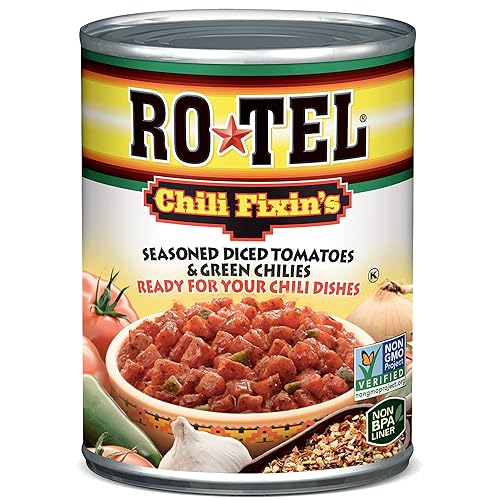 RO*TEL Chili Fixin's - Tomates en dados sazonados y chiles verdes, 10 onzas