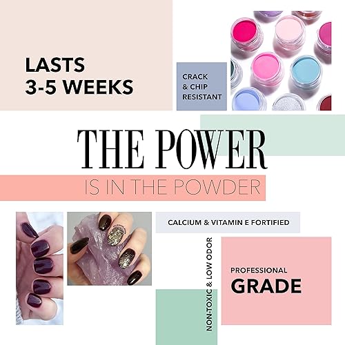 Miniatura 9 de Revel Nail Polvo de inmersión  Esmalte de uñas en polvo rosa francés, polvo de inmersión resistente a las virutas con vitamina E y calcio, manicura