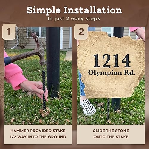 Miniatura 6 de Personalized Address Stone - Address Marker - Sandstone Color - Address Marker - 15 W x 15 H