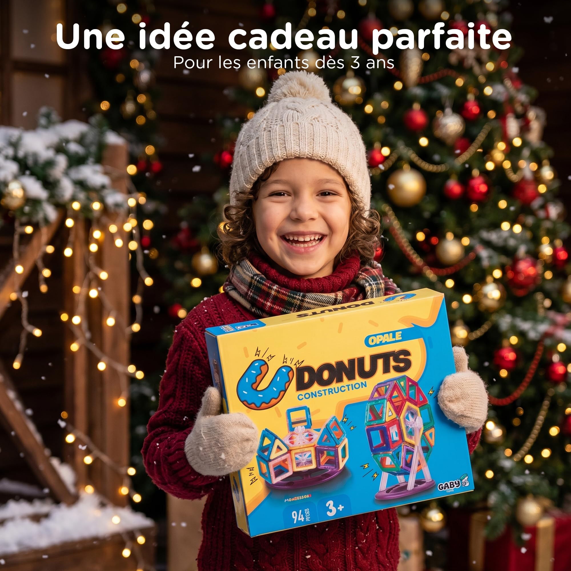 Jeu de Construction Magnétique Enfant 94 Pièces Tuiles Aimantées 3 Ans | 94 pieces, blocs et tuiles magnétiques, jouet éducatif STEM, inspiré Montessori, cadeau garçon fille, idéal voyage