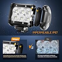 Vista 7 de Nilight Barra de luz LED, 2 piezas de 18 W, luces LED todoterreno de 12 V y 5 pines, interruptor basculante, kit de arnés de cableado de barra